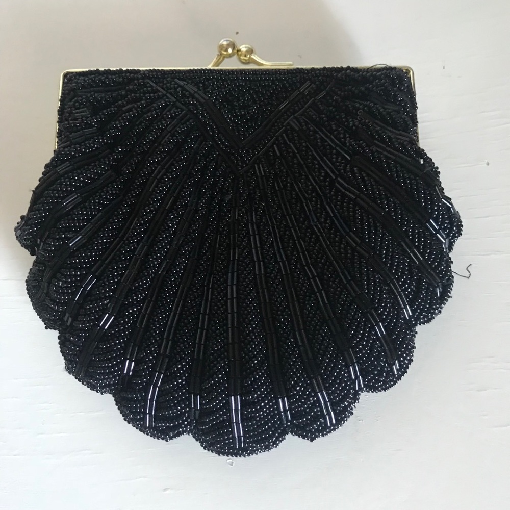 Vintage La Regale Black Beaded clutch